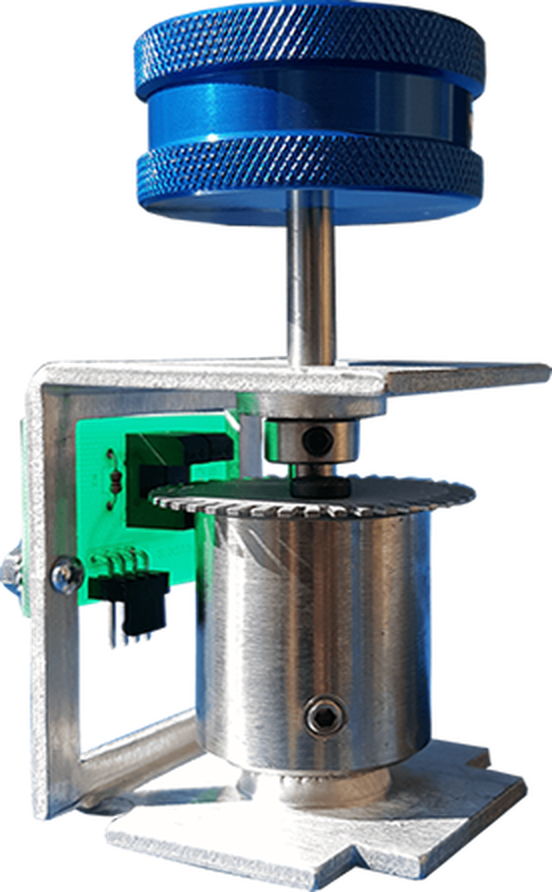 The Tornado Spinner — machined spinner assembly with encoder and Energy Cylinder fly-weight
